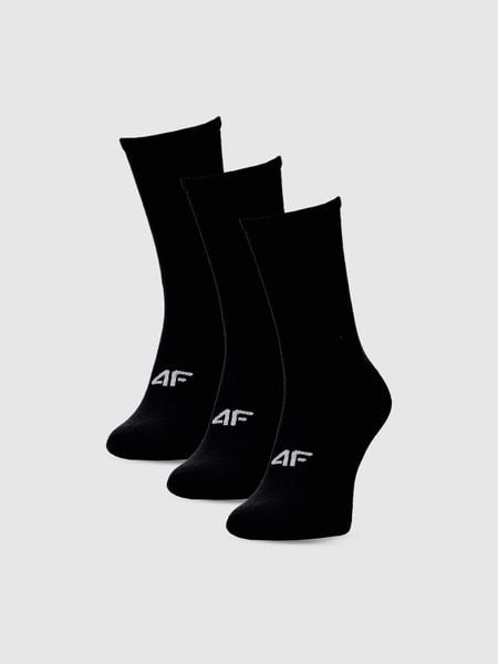 4F Skarpety casual za kostkę (3-pack) damskie - czarne 39-42. Czarne skarpetki 4f, bez wzorów, z bawełny. Za 54.99 zł.