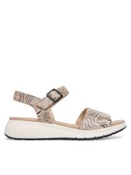 Caprice Sandały 9-28708-46 Beżowy. Brązowe sandały Caprice, bez wzorów, ze skóry, bez obcasa, na płaskiej podeszwie, bez zapięcia. Za 235.99 zł.