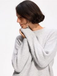 Sweter z domieszką wełny - jasnoszary. Szare swetry Reserved, l, bez wzorów, z dzianiny, bez ramiączek. Za 149.99 zł.