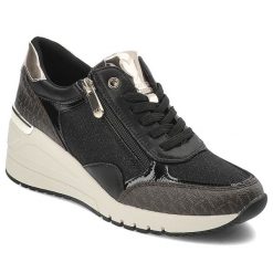 Czarne Sneakersy Marco Tozzi Eleganckie Obuwie Damskie Na Koturnie. Czarne buty sportowe lifestyle Marco Tozzi, na wiosnę, bez wzorów, bez zapięcia. Za 305.99 zł.