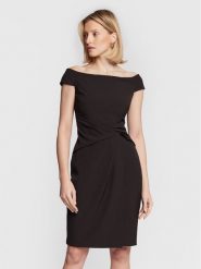 Lauren Ralph Lauren Sukienka koktajlowa 253863510001 Czarny Slim Fit. Czarne sukienki Lauren Ralph Lauren, bez wzorów, z syntetyku, wizytowe, bez kołnierzyka, bez ramiączek. Za 549.99 zł.