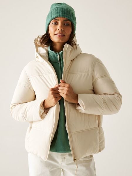 Regatta Kurtka pikowana "Roxienne" w kolorze kremowym rozmiar: 46. Brązowe kurtki Regatta, bez wzorów, bez kaptura. Za 214.19 zł.