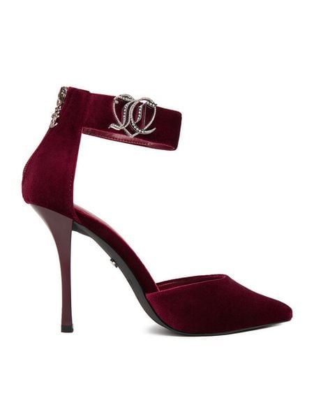 Juicy Couture Szpilki EO-LH24018-2A Bordowy. Czerwone szpilki Juicy Couture, bez wzorów, z materiału, bez obcasa, na szpilce, bez zapięcia. Za 249.99 zł.