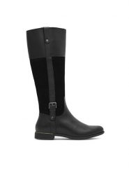 Lasocki Kozaki OCE-MESA-40 Czarny. Czarne kozaki Lasocki, bez wzorów, ze skóry, bez obcasa, na płaskiej podeszwie, bez zapięcia. Za 214.99 zł.