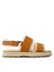 EMU Australia Sandały Montobello W13057 Żółty. Żółte sandały Emu Australia, bez wzorów, ze skóry, bez obcasa, na płaskiej podeszwie, bez zapięcia. Za 379.99 zł.