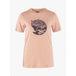 Koszulka merino damska Fjallraven Abisko Wool Fox. Czerwone t-shirty sportowe Fjällräven, bez wzorów, bez ramiączek. Za 272.99 zł.
