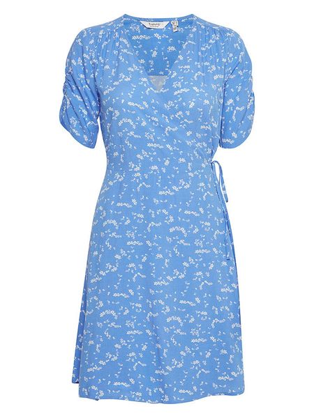 B.young Sukienka w kolorze niebieskim rozmiar: 36. Niebieskie sukienki b.young, na imprezę, s, bez wzorów, z wiskozy, klasyczne, bez kołnierzyka, bez ramiączek, mini. Za 52.55 zł.