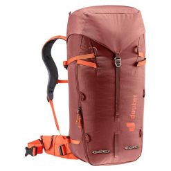 Plecak górski Deuter Guide 34+ - redwood/papaya. Czerwone plecaki Deuter, bez wzorów, bez dodatków. Za 764.99 zł.
