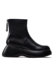 DeeZee Botki ZALY8813-8 Czarny. Czarne botki DeeZee, bez wzorów, ze skóry, bez obcasa, na koturnie, bez zapięcia. Za 179.99 zł.