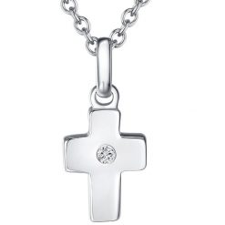 Lulu & Jane Krzyżyk Srebro wysokiej pr óby Brylant Naszyjniki 1 ct Damski. Białe naszyjniki Lulu & Jane, z materiału, z brylantem, srebrne. Za 539.99 zł.