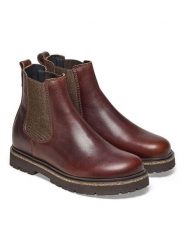 Birkenstock Skórzane sztyblety "Highwood" w kolorze brązowym rozmiar: 37. Brązowe botki Birkenstock, bez wzorów, sportowe, bez obcasa, bez zapięcia. Za 694.54 zł.