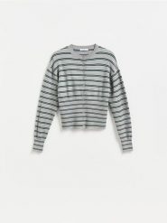 Kardigan z wiskozą - wielobarwny. Swetry Reserved, l, bez wzorów, z dzianiny, bez ramiączek. Za 129.99 zł.