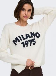 JDY Sweter w kolorze kremowym rozmiar: S. Brązowe swetry JDY, s, bez wzorów, bez ramiączek. Za 134.95 zł.