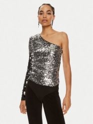 Patrizia Pepe Body 8M1625 A468-FE86 Srebrny Slim Fit. Szare body i gorsety Patrizia Pepe, bez wzorów, z syntetyku, bez ramiączek. Za 869.99 zł.