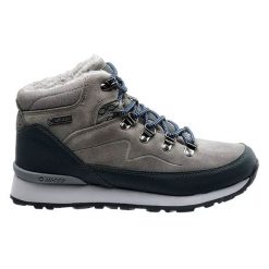 Buty ocieplane trekkingowe damskie Hi-Tec Midora Mid WP Wo's - szare, Rozmiar buta 40. Szare buty trekkingowe Hi-tec, z gumy, bez zapięcia. W wyprzedaży za 219.99 zł.
