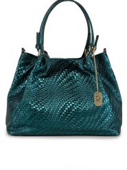 Anna Morellini Skórzana torebka &quot;Eloisa&quot; w kolorze turkusowym - 38 x 28 x 16 cm rozmiar: onesize. Niebieskie torebki klasyczne Anna Morellini, bez wzorów, z materiału, przez ramię, bez dodatków. Za 347.99 &#122;&#322;.