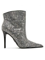 Steve Madden Botki Sentinel-R SM11003450 Srebrny. Szare botki Steve Madden, bez wzorów, z materiału, bez obcasa, na szpilce, bez zapięcia. Za 829.99 zł.
