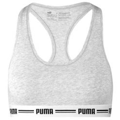 Biustonosz Sportowy Damski Racerback. Czarne biustonosze sportowe Puma, bez wzorów. Za 127.99 zł.