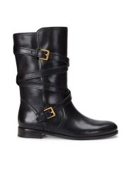 LAUREN RALPH LAUREN Botki 802945680001 Czarny. Czarne botki Lauren Ralph Lauren, bez wzorów, ze skóry, bez obcasa, na płaskiej podeszwie, bez zapięcia. Za 879.99 zł.