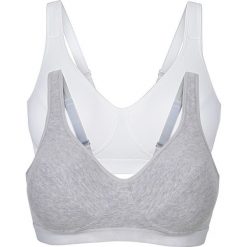 Biustonosz bez fiszbinów (2 szt.) bonprix szary melanż + biały. Biustonosze marki bonprix. Za 55.98 zł.