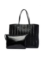 Guess Torebka Cheryl HWTQ97 20240 Czarny. Czarne shopper bag Guess, z aplikacjami, ze skóry, bez dodatków. Za 719.99 zł.