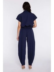 Nife Spodnie w kolorze granatowym rozmiar: 42. Niebieskie spodnie materiałowe Nife, bez wzorów, z materiału. Za 175.26 zł.