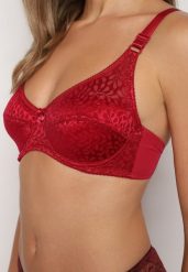 Bordowy Biustonosz Typu Full Cup z Koronką Vikiisire. Czerwone biustonosze Renee, bez wzorów, z koronki. W wyprzedaży za 23.99 zł.