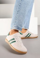 Zielone Sneakersy Typu Kultowe Tenisówki Zdobione Przeszyciami Remiana. Brązowe trampki Renee, z aplikacjami, z jeansu, eleganckie, bez zapięcia. W wyprzedaży za 63.99 zł.