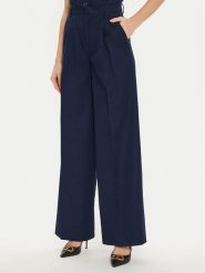TWINSET Spodnie materiałowe 242TP2151 Granatowy Wide Leg. Niebieskie spodnie materiałowe Twinset, bez wzorów, z materiału. Za 589.99 zł.