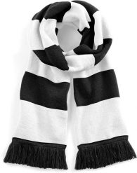Szalik w paski Beechfield Stadium. Białe szaliki i kominy BEECHFIELD, bez wzorów, eleganckie. Za 57.50 zł.