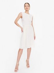 Lauren Ralph Lauren Sukienka koktajlowa 250889253003 Écru Regular Fit. Sukienki Lauren Ralph Lauren, bez wzorów, z syntetyku, wizytowe, bez kołnierzyka, bez ramiączek. Za 919.99 zł.