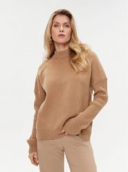 Boss Sweter Foltin 50501575 Beżowy Relaxed Fit. Brązowe swetry Boss, xs, bez wzorów, z wełny, bez ramiączek. Za 1,579.00 zł.