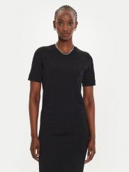 Pinko Bluzka Maglia 103976 A21T Czarny Regular Fit. Czarne bluzki Pinko, s, bez wzorów, z syntetyku, bez kołnierzyka, bez ramiączek. Za 389.99 zł.