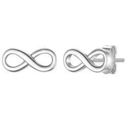 Glanzstücke München Kolczyki Infinity z srebra próby 925 w kolorze srebrnym 1 ct Damski. Szare kolczyki Glanzstücke München, srebrne. Za 189.99 zł.
