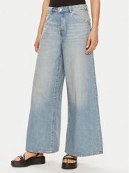 Gina Tricot Jeansy 22036 Niebieski Wide Leg. Niebieskie jeansy Gina Tricot, bez wzorów, z bawełny. Za 159.99 zł.