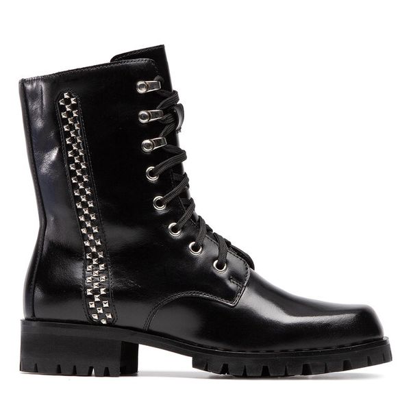 Botki Eva Minge. Czarne botki Eva Minge, bez wzorów, bez obcasa, na płaskiej podeszwie, bez zapięcia. Za 519.99 zł.