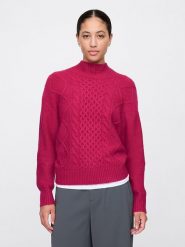 GAP Sweter w kolorze czerwonym rozmiar: M. Czerwone swetry GAP, m, bez wzorów, ze splotem, bez ramiączek. Za 123.25 zł.
