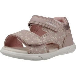 Sandały GEOX B SANDAL ZAPITO D VIT Rose. Czerwone sandały Geox, bez wzorów, z syntetyku, sportowe, bez obcasa, bez zapięcia. Za 183.99 zł.