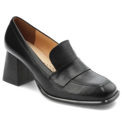 Czarne Półbuty Armodo Damskie Eleganckie Buty. Czarne półbuty wsuwane Armodo, bez wzorów, z materiału, biznesowe, bez obcasa, na słupku. Za 299.00 zł.