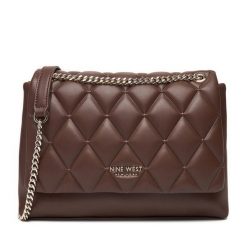 Torebka Nine West. Brązowe kopertówki Nine West, bez wzorów, klasyczne, bez dodatków. Za 199.99 zł.
