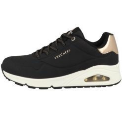 Buty do chodzenia damskie, Skechers Uno-Shimmer Away. Białe buty treningowe Skechers, bez wzorów, z materiału, przed kostkę, bez zapięcia, trekkingowe. Za 416.00 zł.