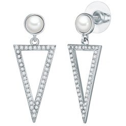 Lulu & Jane Mosiadz Cyrkonia Sztuczna perła Kolczyki 1 ct Damski. Białe kolczyki Lulu & Jane, z cyrkonią, srebrne. Za 419.99 zł.
