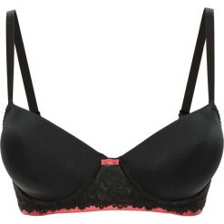 Biustonosz usztywniany bonprix czarno-koralowy. Biustonosze marki bonprix. Za 27.99 zł.