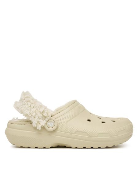 Crocs Klapki Classic Fleece Lined Clog Quartz 211396 Beżowy. Brązowe klapki Crocs, bez wzorów, z tworzywa sztucznego, bez obcasa, bez zapięcia. Za 233.99 zł.