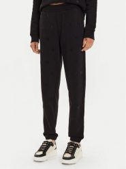KARL LAGERFELD Spodnie dresowe 246W1009 Czarny Regular Fit. Czarne spodnie dresowe KARL LAGERFELD, bez wzorów, z bawełny. Za 649.99 zł.