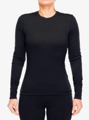 Bluza termoaktywna damska Super.natural Arctic230 Ls. Czarne bluzy super.natural, l, bez wzorów, z materiału, bez ramiączek, bez kaptura. Za 359.99 zł.