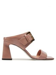 Pollini Klapki SA28237C0ITB0609 Różowy. Czerwone klapki Pollini, bez wzorów, z lakierowanej skóry, bez obcasa, bez zapięcia. Za 1,829.00 zł.