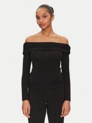 ONLY Bluzka Glamour 15339759 Czarny Slim Fit. Czarne bluzki ONLY, xs, bez wzorów, z syntetyku, glamour, bez kołnierzyka, bez ramiączek. Za 69.99 zł.