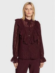 Bruuns Bazaar Koszula Angelonia Aliyha BBW3089 Bordowy Regular Fit. Czerwone koszule Bruuns Bazaar, bez wzorów, z syntetyku, bez kołnierzyka, bez ramiączek. Za 399.99 zł.