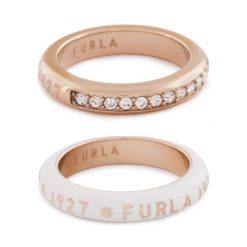 Zestaw 2 pierścionków Furla. Czerwone pierścionki Furla, złote. Za 419.99 zł.